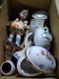 BL-Porcelain Egg Covered Trinket Box, Mini Bowl & Pitcher, Porcelain Items