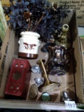 BL-Brass Candlesticks, Pitchers, Decorative Vase & Faux Flowers