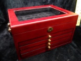 Cherry Coin Display Box with Key
