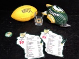 Green Bay Packers Collector/Souvenir Item(s)-Shot Glass, Magnets, Foam Footballs, Button