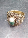 Jewelry-Gold Tone and Polished Stone Bracelet