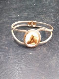 Jewelry-Silver Tone Bracelet with Horse Head Stone