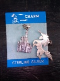 Jewelry-Disney Sterling Silver Castle & Unicorn Pendant