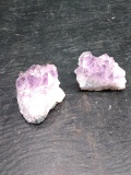 2 pcs Natural Purple Crystal Quartz