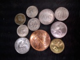 Collection 10 Various  Foreign Coins