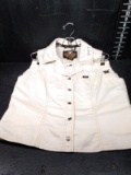 Clothing-Harley Davidson White Button Front Jean Skirt with Matching Vest Size 10