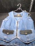 Clothing-Harley Davidson Blue Jean Skirt and Matching Vest Size 12