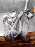 Clothing-Watters and Watters Black Formal Extra Long Gown with Sequin Belt  Size 6/8?