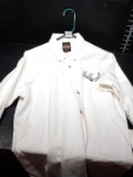 Clothing-Harley Davidson White Button Up Shirt with 2002 Sturgis Logo Size Med