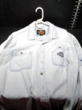 Clothing-Harley Davidson Faded Jean Shirt Size XL