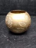 Vintage Etched Brass Vase Made in India