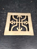 Vintage Etched Brass Trivet
