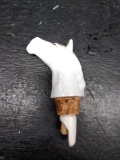 Vintage Porcelain Milk Glass Horse Head Cork Stopper