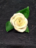 Vintage Hand painted Capodimonte Style Yellow Rose by Herend HVngary
