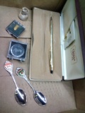 Cross Pen, Souvenir Spoons, Pen, Button