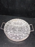 Divided EAPG Vegetable Dish with Silver Plated Server