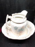 Antique Q&P Co Wash Bowl and Pitcher