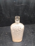 Antique Garretts Flying Eagle Liquor Bottle with Raised Details