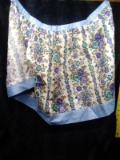 Vintage Apron-Flowers and Blue Trim