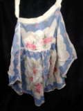 Vintage Apron-White and Blue Flowers
