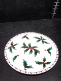 Hand painted Holly Serving Platter