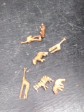 Collection 7 Carved Wooden Micro Miniature African Animals
