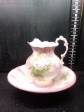 Vintage Hand painted Bowl and Pitcher
