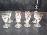 Collection 8 Gold Overlay and Etched Cordials