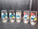 Collection 5 Novelty Smurf Collector Glasses