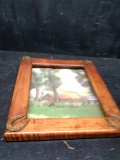 Framed Watercolor-The Hay Barn with Horseshoe Decorated Frame