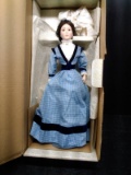 Porcelain Doll-Franklin Heirloom -Blue Gingham Dress