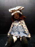 Vintage Folk Art Fabric Doll