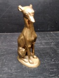 Solid Brass Dog Figure-Sitting Doberman