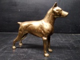 Solid Brass Dog Figure-Standing Doberman