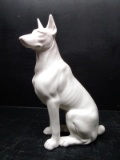 Ceramic Doberman Pinscher Dog Figure-Sitting