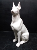 Ceramic Doberman Pinscher Dog Figure-Sitting
