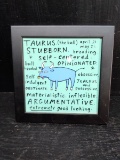 Novelty Wall Art-Tile -Taurus (the bull) Saying