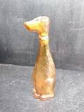 Vintage Amber Decanter -Dog