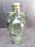 Green Double Handle Jug with Cork Stopper