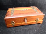 Vintage Wooden with Brass Details Pilliod Dresser Storage Box