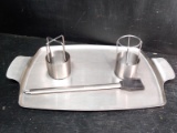 Man Law Double Chicken Griller with Basting Brush-NEW