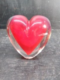 Studio Art Glass Heart Paperweight