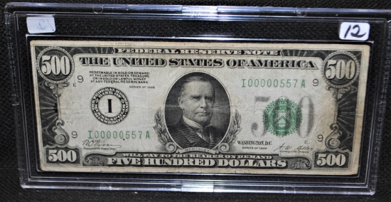 SCARCE $500 FEDERAL RESERVE NOTE - SERIES 1928