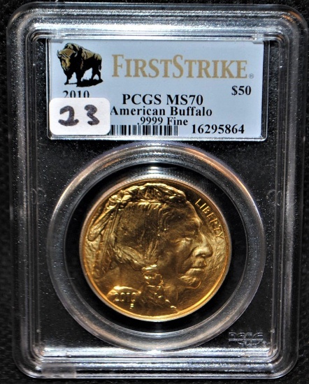 $50 GOLD BUFFALO 1ST STRIKE  PCGS MS70