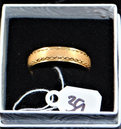 ONE STAMPED AND TESTED 14K YELLOW GOLD GENT'S  BAND THAT MEASURES 5.67MM TH