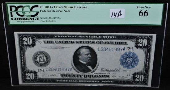 RARE $20 FEDERAL RESERVE NOTE PCGS "MS66"