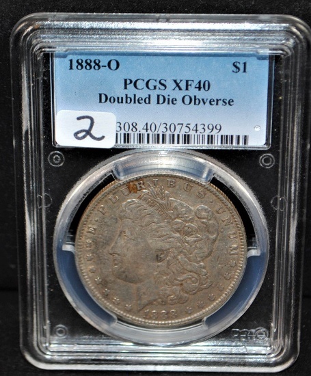 "RARE" 1880-0 "DOUBLE DIE" MORGAN - PCGS XF40