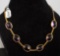 LADIES VINTAGE 14K YELLOW GOLD GEMSTONE CHOKER