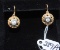 LADIES ANTIQUE 12K GOLD DIAMOND EARRINGS