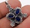 EARTH MINED SAPPHIRE STERLING PENDANT
